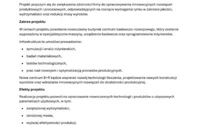 Budowa i wyposażenie budynku centrum badawczo-rozwojowego